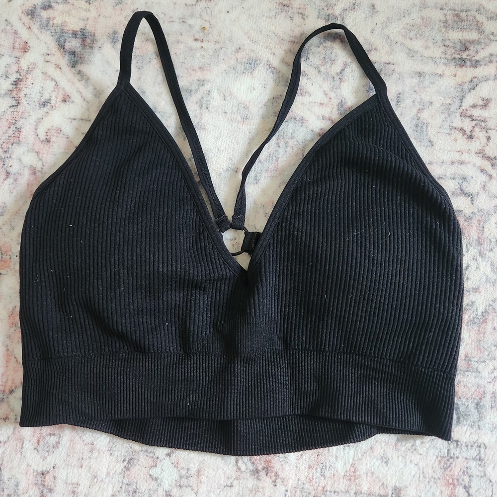 NVGTN Black Ribbed Wireless Bra